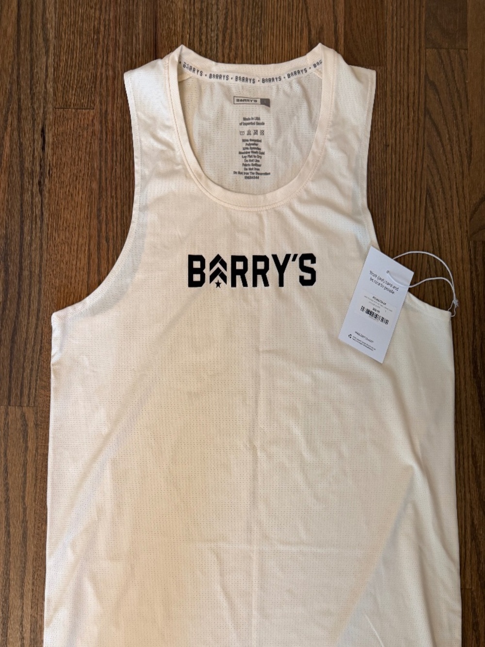 NWT Barry’s White Performance Workout Tank Men’s M